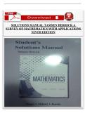 Test Bank &sol; Solutions for A Survey of Mathematics with Applications&comma; 9th Edition &ndash; Tamsen Herrick &lpar;All Chapters&comma; &rpar;Verified&NewLine;