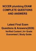 NCCER Plumbing Exam Complete Questions and Answers PDF &vert; Study Guide & Test Prep