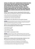 VIRTUAL ATI GREEN LIGHT COMPREHENSIVE PREDICTOR EXAM STUDY GUIDE&comma; PRACTICE QUESTIONS&comma; DETAILED ANSWERS&comma; NCLEX PREPARATION STRATEGIES&comma; CRITICAL THINKING REVIEW&comma; RN EXIT EXAM SUCCESS BLUEPRINT&comma; HIGH-YIELD CONCEPT BREAKDOWN AND TEST-TAKING TECHNIQUES FOR GUA