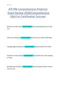 ATI RN Comprehensive Predictor &vert; Complete Questions&comma; Verified Answers & Rationales &vert; Final Exam Prep