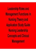 Leadership Roles And Management Functions In Nursing Theory And Application Study Guide Nursing 2025&sol; 2026