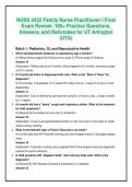 NURS 5432 Family Nurse Practitioner I Final &NewLine;Exam Review&colon; 100&plus; Practice Questions&comma; &NewLine;Answers&comma; and Rationales for UT Arlington &NewLine;&lpar;UTA&rpar; 