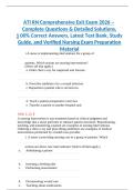 ATI RN Comprehensive Exit Exam &vert; Complete Questions & Verified Answers &vert; Final Nursing Exam Study Guide