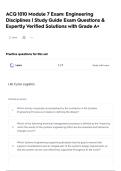 ACQ 1010 Module 7 Exam&colon; Engineering Disciplines &vert; Study Guide Exam Questions & Expertly Verified Solutions with Grade A&plus;