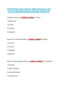 FTCE ESOL Exam Newest 2026 Questions and &NewLine;Correct Detailed Answers Already Graded A&plus; 