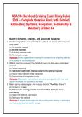 ASA 104 Bareboat Cruising Exam Study Guide &NewLine;2026 &ndash; Complete Question Bank with Detailed &NewLine;Rationales &vert; Systems&comma; Navigation&comma; Seamanship & &NewLine;Weather &vert; Graded A&plus;