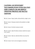 CALIFORNIA LAW ENFORCEMENT&NewLine;TELECOMMUNICATIONS SYSTEM 2026 STUDY&NewLine;GUIDE COMPLETE CJIS AND DISPATCH&NewLine;OPERATIONS PRINCIPLES AND PRACTICE&NewLine;QUESTIONS&NewLine;