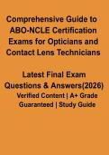 Comprehensive Guide to ABO-NCLE Certification Exams &vert; Optician & Contact Lens Exam Prep PDF