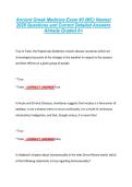 Ancient Greek Medicine Exam &num;3 &lpar;MC&rpar; Newest &NewLine;2026 Questions and Correct Detailed Answers &NewLine;Already Graded A&plus; 