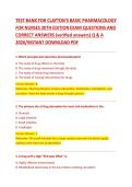 Clayton&rsquo;s Basic Pharmacology for Nurses Test Bank &ndash; Exam Questions and Verified Correct Answers