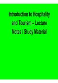 Introduction To Hospitality And Tourism Lecture Notes Study Material 2025&sol; 2026