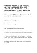 CANFITPRO PTS EXAM 2 2026 PERSONAL&NewLine;TRAINING CERTIFICATION TEST PAPER&NewLine;QUESTIONS AND SOLUTIONS GRADED A&plus;