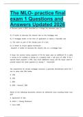 The MLO- practice final exam 1 Questions and Answers Updated 2026