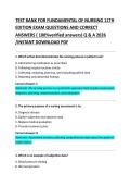 Fundamentals of Nursing 11th Edition Test Bank &ndash; Exam Questions and Verified Correct Answers
