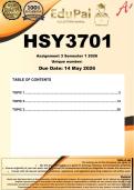 HSY3701 Assignment 3 &lpar;COMPLETE ANSWERS&rpar; Semester 1 2026 - DUE May 2026
