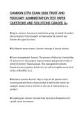 CANNON CTFA EXAM 2026 TRUST AND&NewLine;FIDUCIARY ADMINISTRATION TEST PAPER&NewLine;QUESTIONS AND SOLUTIONS GRADED A&plus;&NewLine;