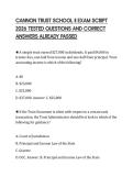 CANNON TRUST SCHOOL II EXAM SCRIPT&NewLine;2026 TESTED QUESTIONS AND CORRECT&NewLine;ANSWERS ALREADY PASSED