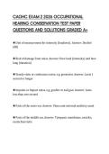 CAOHC EXAM 2 2026 OCCUPATIONAL&NewLine;HEARING CONSERVATION TEST PAPER&NewLine;QUESTIONS AND SOLUTIONS GRADED A&plus;