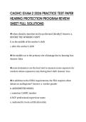 CAOHC EXAM 2 2026 PRACTICE TEST PAPER&NewLine;HEARING PROTECTION PROGRAM REVIEW&NewLine;SHEET FULL SOLUTIONS