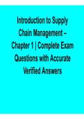 Introduction To Supply Chain Management Chapter 1 Complete Exam Questions With Accurate Verified 2025&sol; 2026