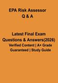 EPA Risk Assessor Exam &vert; Environmental Risk Assessment Certification Study Guide & Practice Questions PDF