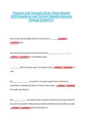 Property and Casualty Exam Texas Newest &NewLine;2026 Questions and Correct Detailed Answers &NewLine;Already Graded A&plus; 