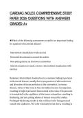 CARDIAC NCLEX COMPREHENSIVE STUDY&NewLine;PAPER 2026 QUESTIONS WITH ANSWERS&NewLine;GRADED A&plus;