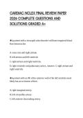 CARDIAC NCLEX FINAL REVIEW PAPER&NewLine;2026 COMPLETE QUESTIONS AND&NewLine;SOLUTIONS GRADED A&plus;&NewLine;