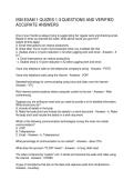 ISM EXAM 1 QUIZES 1-3 QUESTIONS AND VERIFIED ACCURATE ANSWERS