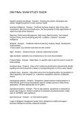 ISM FINAL EXAM STUDY GUIDE