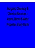 Inorganic Chemistry And Chemical Structure Atoms Bonds And Water Properties Study Guide 2025&sol; 2026