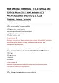 Maternal-Child Nursing 6th Edition Test Bank &ndash; Exam Questions and Verified Correct Answers