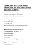 CARN EXAM 2026 ADDICTION NURSING&NewLine;CERTIFICATION TEST PAPER QUESTIONS AND&NewLine;SOLUTIONS GRADED A&plus;