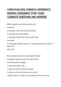 CARN EXAM 2026 CHEMICAL DEPENDENCY&NewLine;NURSING ASSESSMENT STUDY GUIDE&NewLine;COMPLETE QUESTIONS AND ANSWERS&NewLine;