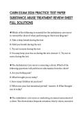 CARN EXAM 2026 PRACTICE TEST PAPER&NewLine;SUBSTANCE ABUSE TREATMENT REVIEW SHEET&NewLine;FULL SOLUTIONS&NewLine;