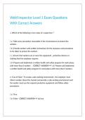 Weld Inspector Level 1 Exam Questions With Correct Answers