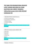 Organizational Behavior Test Bank &lpar;2025 Latest Version&rpar; &ndash; Exam Questions and Verified Correct Answers