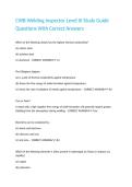 CWB Welding Inspector Level III Study Guide Questions With Correct Answers&period;