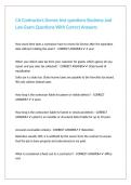 CA Contractors license test questions Business and Law Exam Questions With Correct Answers&period;