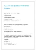 TCCC Pre test Questions With Correct Answers