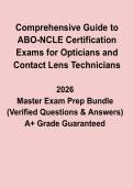 Comprehensive Guide to ABO-NCLE Certification Exams for Opticians &vert; Study Notes & Practice Questions PDF