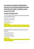 Saunders Comprehensive Review for the NCLEX-RN Examination Test Bank &ndash; Exam Questions and Verified Correct Answers