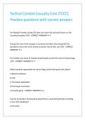 Tactical Combat Casualty Care &lpar;TCCC&rpar; Practice questions with correct answers&period;