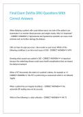 Final Exam DaVita &lpar;RN&rpar; Questions With Correct Answers 