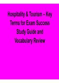 Hospitality And Tourism Key Terms For Exam Success Study Guide And Vocabulary Review 2025&sol; 2026