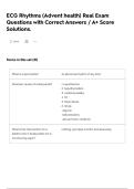ECG Rhythms &lpar;Advent health&rpar; Real Exam Questions with Correct Answers &sol; A&plus; Score Solutions&period;
