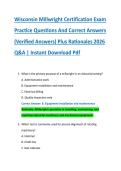 Wisconsin Millwright Certification Exam &NewLine;Practice Questions And Correct Answers &NewLine;&lpar;Verified Answers&rpar; Plus Rationales 2026 &NewLine;Q&A &vert; Instant Download Pdf