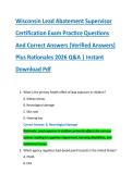Wisconsin Lead Abatement Supervisor &NewLine;Certification Exam Practice Questions &NewLine;And Correct Answers &lpar;Verified Answers&rpar; &NewLine;Plus Rationales 2026 Q&A &vert; Instant &NewLine;Download Pdf