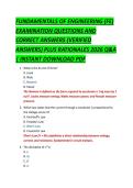 FUNDAMENTALS OF ENGINEERING &lpar;FE&rpar; &NewLine;EXAMINATION QUESTIONS AND &NewLine;CORRECT ANSWERS &lpar;VERIFIED &NewLine;ANSWERS&rpar; PLUS RATIONALES 2026 Q&A &NewLine;&vert; INSTANT DOWNLOAD PDF