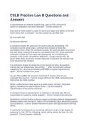 CSLB Practice Law B Questions and Answers Contractor License Exam Study Guide PDF